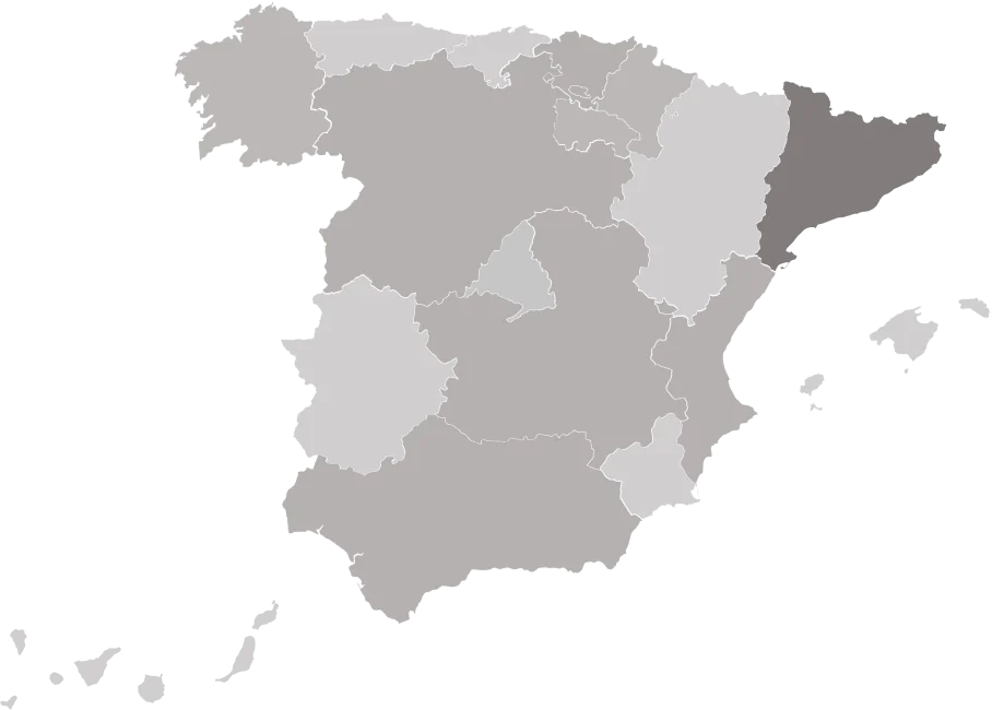 Mapa de España con posiciones de marcadores, sin nombres de centros confirmados.
